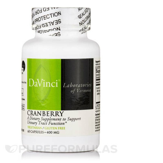 Основне фото товару Cranberry 400 mg Основне фото товару DaVinci Laboratories, Cranberry 400 mg, Журавлина, 60 капсул
