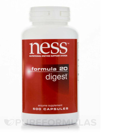 Основне фото товару Ness Enzymes, Digest Formula 20, Ферменти, 500 капсул
