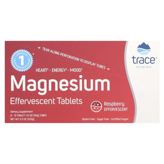 Основное фото товара Trace, Магний, Magnesium Effervescent Tablets Raspberry, 10 табле