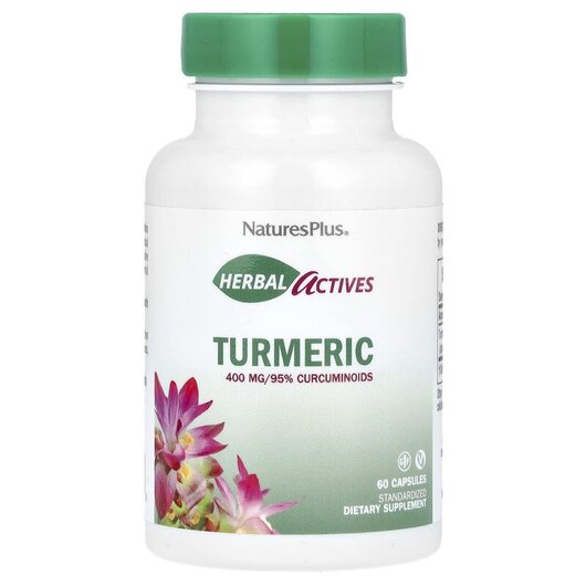 Основное фото товара Травяные добавки, Herbal Actives Turmeric 400 mg, 60 капсул