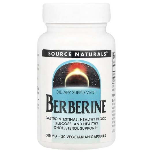 Основне фото товару Source Naturals, Berberine 500 mg, Берберин, 30 капсул