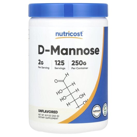 Основное фото товара Nutricost, Д-манноза, D-Mannose Unflavored, 250 г