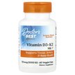 Фото товару Vitamin D3 + K2 MK-7 Фото товару Doctor's Best, Vitamin D3 + K2 MK-7, Вітаміни D3 K2, 60 капс