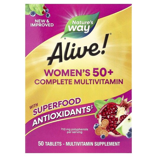 Основное фото товара Alive! Women's 50+ Complete Multivitamin, Витамины для женщи