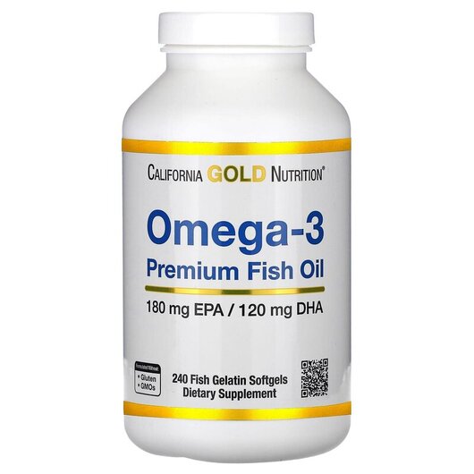 Основное фото товара Омега 3, Omega-3 Premium Fish Oil, 240 капсул