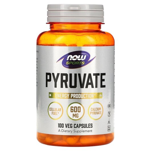 Основне фото товару Pyruvate 600 mg Основне фото товару NOW Foods, Pyruvate 600 mg, Піруват кальцію 600 мг, 100 капсул