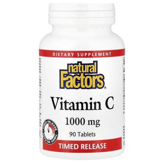 Основное фото товара Vitamin C 1000 mg Основное фото товара Natural Factors, Витамин C, Vitamin C 1000 mg, 90 таблеток
