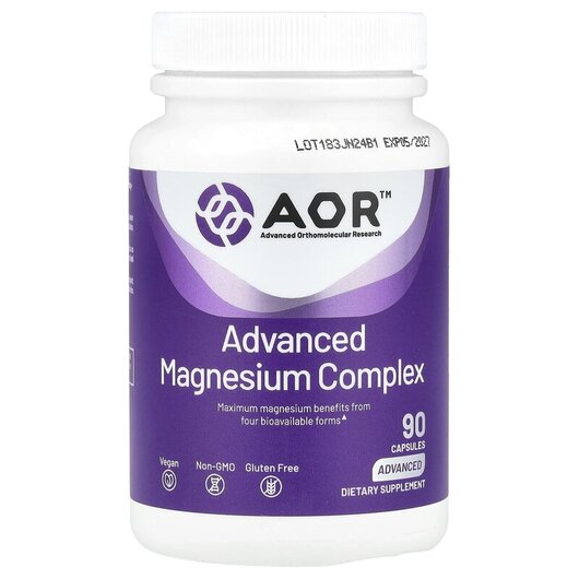Основне фото товару Advanced Magnesium Complex Основне фото товару AOR, Advanced Magnesium Complex, Магній, 90 капсул