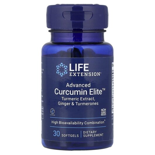 Основне фото товару Advanced Curcumin Elite Turmeric Extract Ginger & Turmerones Основне фото товару Advanced Curcumin Elite Turmeric Ginger, Куркумін елітний, 30 кап