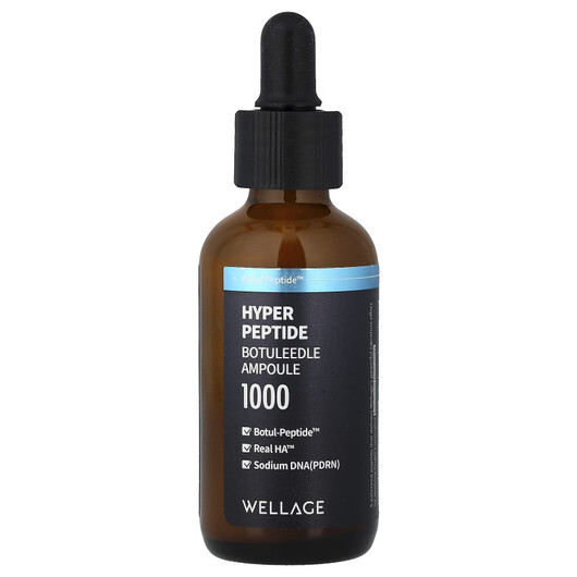 Основне фото товару Hyper Peptide Botuleedle Ampoule 1000 Основне фото товару Wellage, Hyper Peptide Botuleedle Ampoule 1000, Сироватка, 50 мл