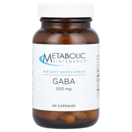 Основне фото товару Metabolic Maintenance, GABA 500 mg, ГАМК, 60 капсул