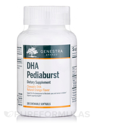 Основне фото товару DHA Pediaburst Natural Orange Основне фото товару Genestra, DHA Pediaburst Natural Orange, ДГК, 180 Chewable Softge