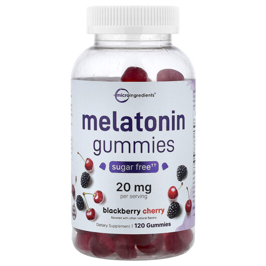 Основне фото товару Melatonin Gummies Blackberry Cherry, Мелатонін, 120 таблеток