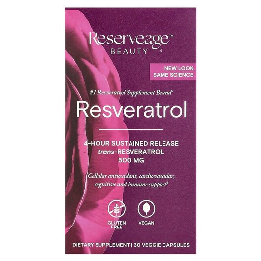 Основное фото товара Resveratrol 500 mg Основное фото товара ReserveAge Nutrition, Ресвератрол, Resveratrol 500 mg, 30 капсул