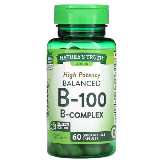 Основное фото товара Balanced B-100 High Potency Основное фото товара Nature's Truth, B-комплекс, Balanced B-100 High Potency, 60