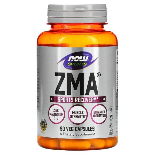 Основное фото товара Sports ZMA Sports Recovery Основное фото товара NOW Foods, ЗМА Цинк Магний B6, Sports ZMA Sports Recovery, 90 кап