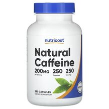 Natural Caffeine 200 mg Кофеин Nutricost 250 капсул