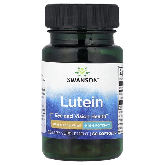 Основное фото товара Lutein 20 mg Основное фото товара Swanson, Лютеин, Lutein 20 mg, 60 капсул