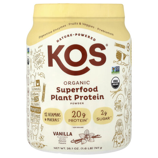 Основне фото товару Organic Superfood Plant Protein Powder Vanilla Основне фото товару Organic Superfood Plant Protein Powder Vanilla, Протеїн Веганский