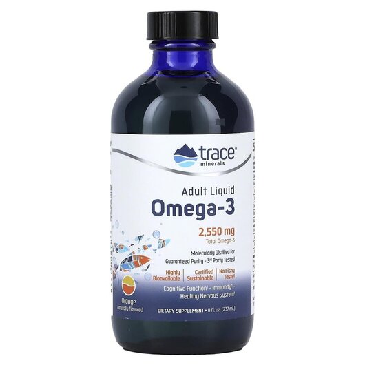 Основне фото товару Trace, Adult Liquid Omega-3 Orange 2550 mg, Омега 3, 237 мл