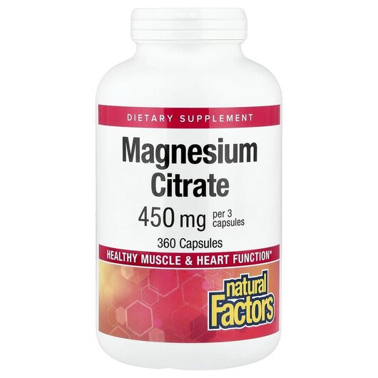 Основне фото товару Natural Factors, Magnesium Citrate 150 mg, Магній Цитрат, 360 кап