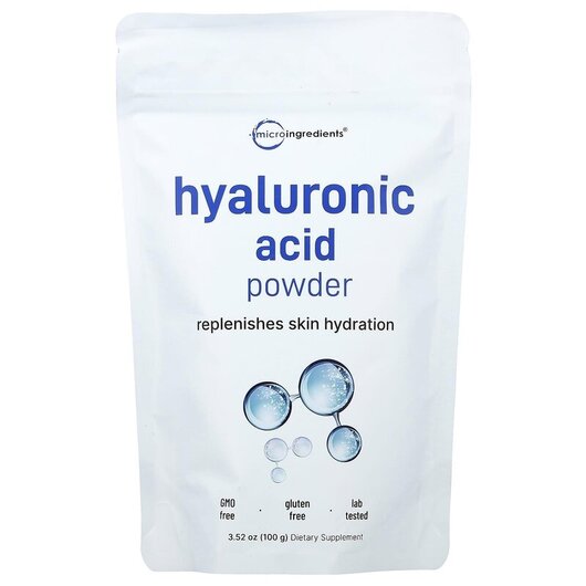 Основне фото товару Micro Ingredients, Hyaluronic Acid Powder, Гіалуронова кислота, 1