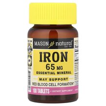 Залізо Iron 65 mg Mason 100 таблеток