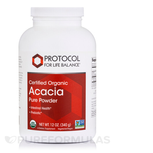 Основне фото товару Certified Organic Acacia Pure Powder, Клітковина акації, 340 г