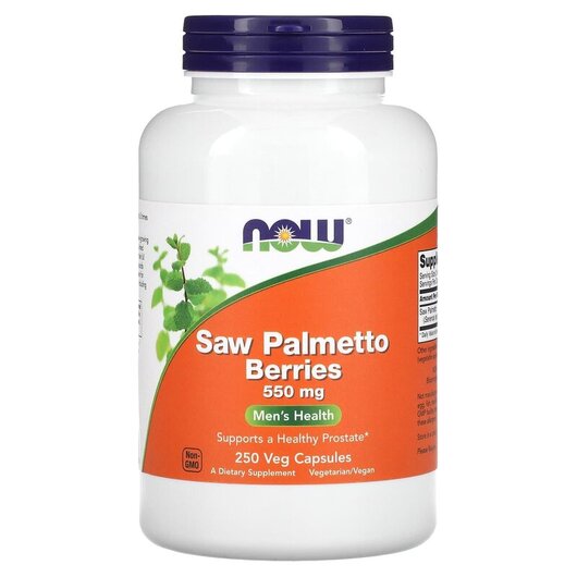 Основное фото товара NOW Foods, Пальметто 550 мг, Saw Palmetto Berries 550 mg, 250 кап