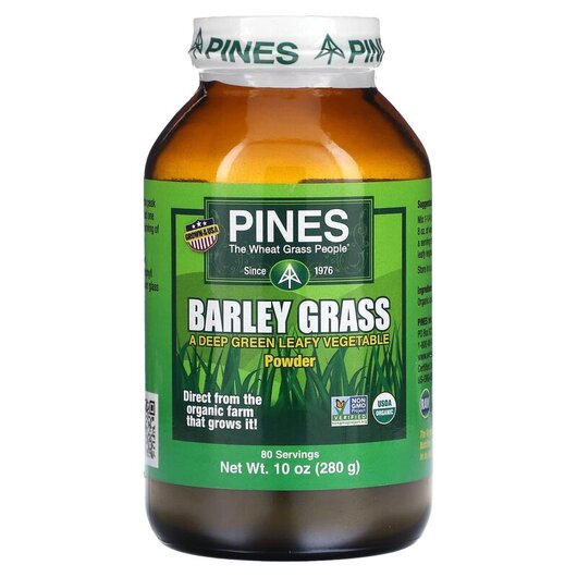 Основне фото товару Barley Grass Powder Основне фото товару Pines International, Barley Grass Powder, Ячмінь, 280 г