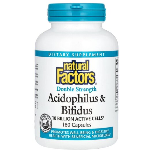 Основне фото товару Acidophilus & Bifidus, Лактобацилус Ацидофілус, 180 капсул