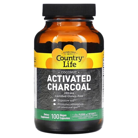 Основное фото товара Activated Charcoal 260 mg 4 g Основное фото товара Активированный уголь 260 мг 4 г, Activated Charcoal 260 mg, 100 к