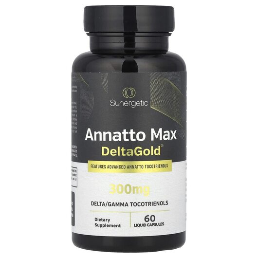 Основное фото товара Annatto Max DeltaGold 300 mg Основное фото товара Sunergetic, Токотриенолы, Annatto Max DeltaGold 300 mg, 60 капсул