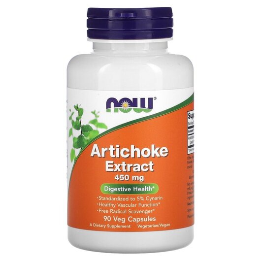Основне фото товару Artichoke Extract 450 mg, Екстракт Артишоку 450 мг, 90 капсул