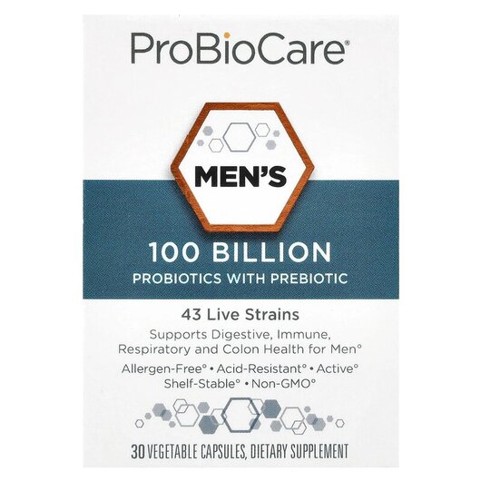Основное фото товара Men's Probiotics with Prebiotic Capsules Основное фото товара Пребиотики, Men's Probiotics with Prebiotic Capsules, 30 Veg