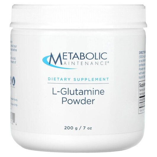 Основне фото товару L-Glutamine Powder Основне фото товару Metabolic Maintenance, L-Glutamine Powder, L-Глутамін, 200 г
