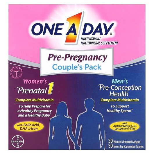 Основне фото товару Pre-Pregnancy Couple's Pack Основне фото товару Pre-Pregnancy Couple's Pack, Вітаміни для вагітних, 30 табле