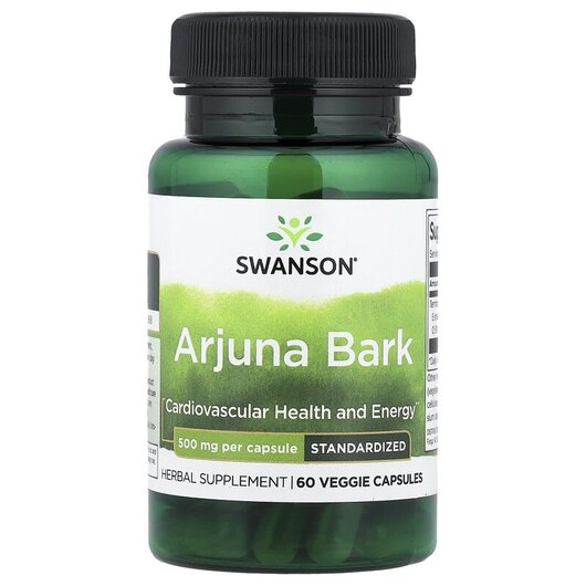 Основное фото товара Swanson, Арджуна, Arjuna Bark Standardized 500 mg, 60 капсул