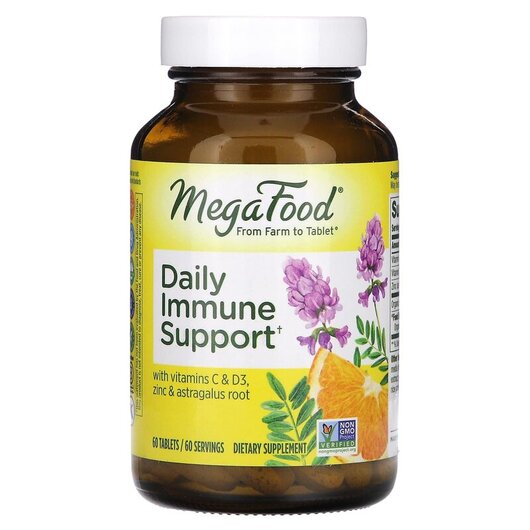 Основне фото товару Daily Immune Support Основне фото товару MegaFood, Daily Immune Support, Підтримка імунітету, 60 таблеток