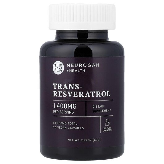 Основне фото товару Trans-Resveratrol Основне фото товару Neurogan Health, Trans-Resveratrol, Ресвератрол, 90 капсул