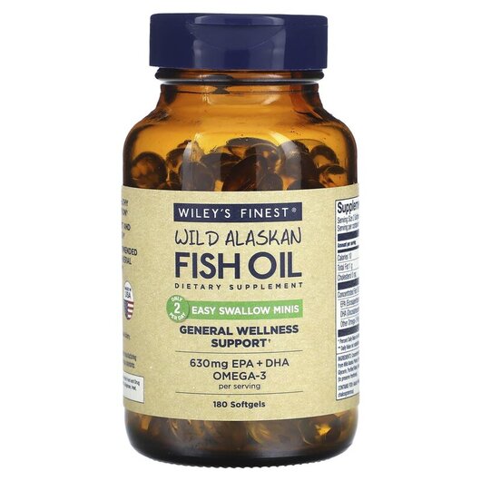 Основне фото товару Wild Alaskan Fish Oil Easy Swallow Minis 450 mg Основне фото товару Wild Alaskan Fish Oil Easy Swallow Minis 450 mg, Омега 3, 180 кап