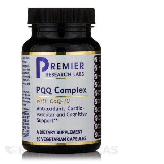 Основное фото товара Витамин B14 Пірролохінолінхінон, PQQ Complex with CoQ-10, 60 капс