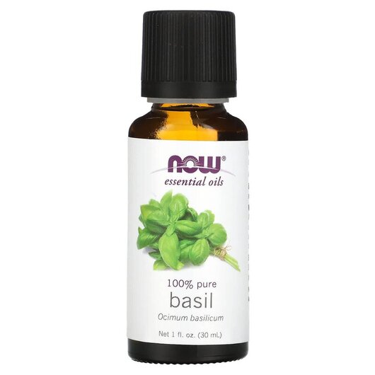 Основное фото товара 100% Pure Essential Oil Basil Основное фото товара NOW Foods, Эфирное масло, 100% Pure Essential Oil Basil, 30 мл