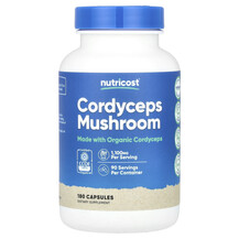 Cordyceps Mushroom Грибы Кордицепс Nutricost 180 капсул