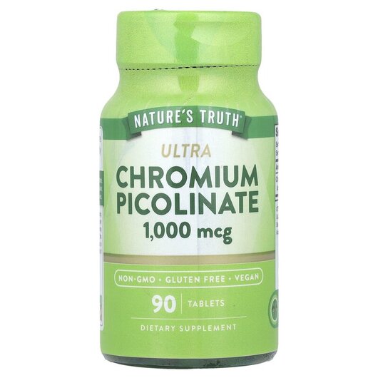 Основне фото товару Ultra Chromium Picolinate 1000 mcg Основне фото товару Nature's Truth, Ultra Chromium Picolinate 1000 mcg, Хром, 90