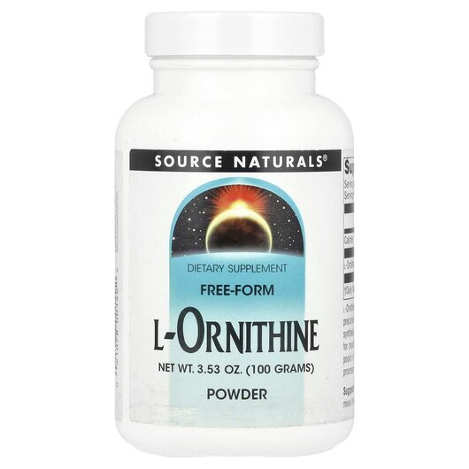Основне фото товару L-Ornithine Powder Основне фото товару Source Naturals, L-Ornithine Powder, L-Орнітин, 100 г