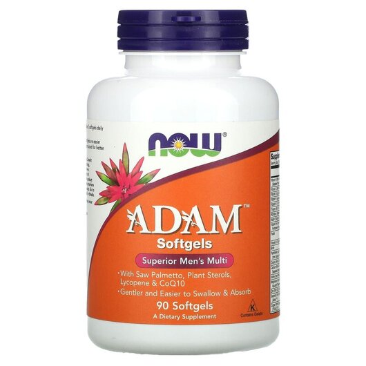 Основное фото товара ADAM Superior Men's Multi Основное фото товара NOW Foods, Витамины для мужчин, ADAM Softgels Men's 90, 90 к