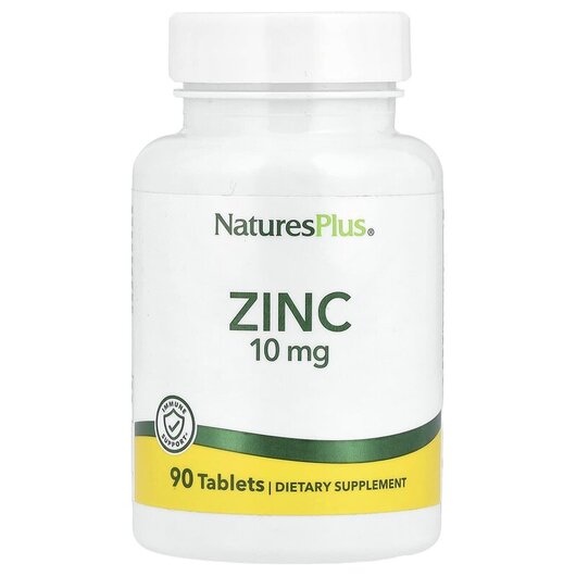 Основное фото товара Natures Plus, Цинк, Zinc 10 mg, 90 таблеток