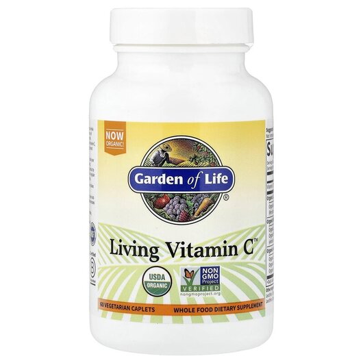 Основное фото товара Garden of Life, Витамин C, Living Vitamin C, 60 капсул