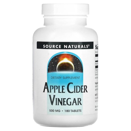 Основное фото товара Яблочный уксус 500 мг, Apple Cider Vinegar 500 mg 180, 180 таблет